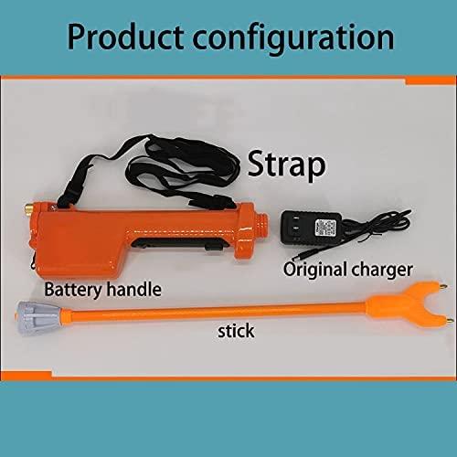 houbyu electric prod hot shock safety shocker hand wand set with rechargeable battery, rechargeable animal livestock prod for cow pig cattle goats and big dog