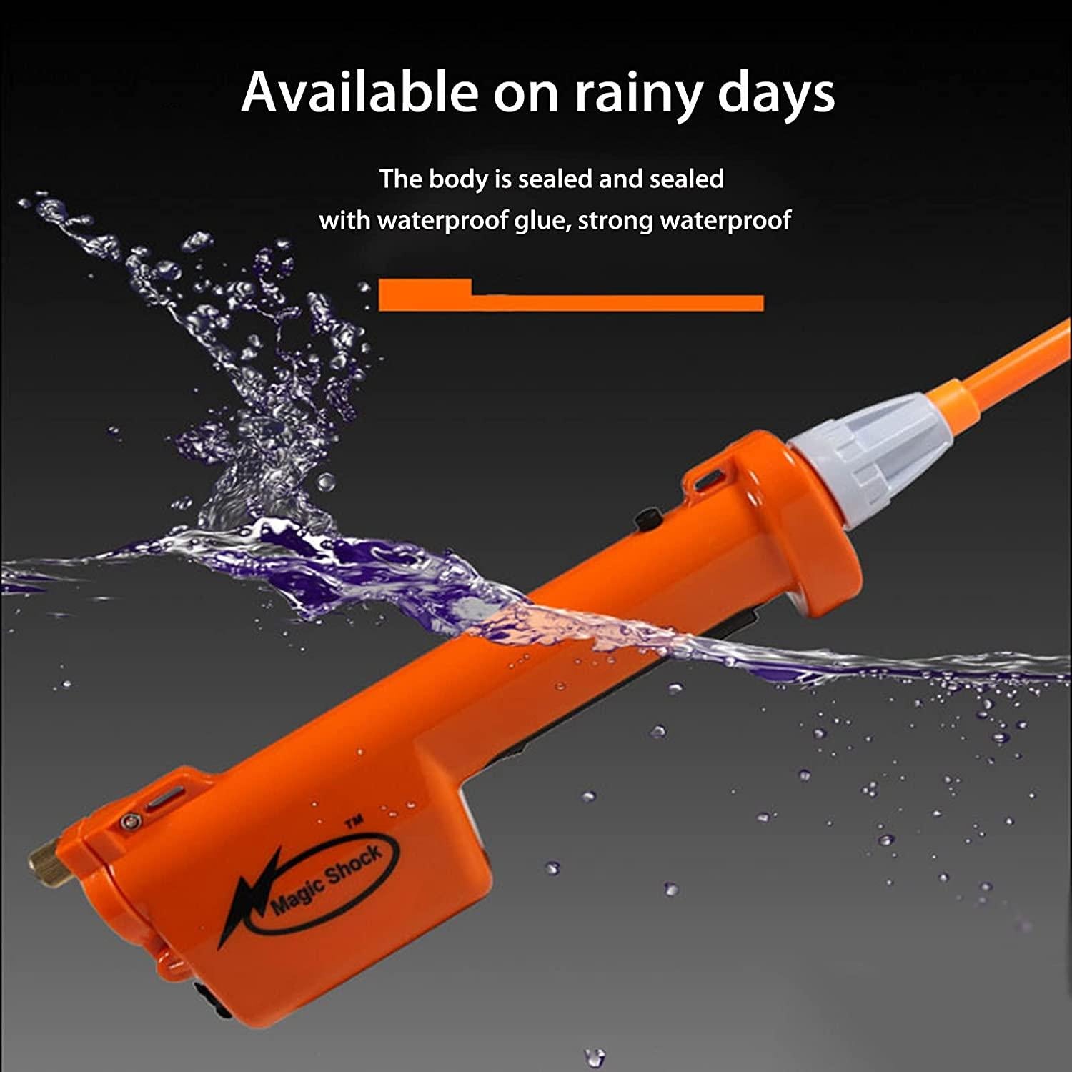 houbyu electric prod hot shock safety shocker hand wand set with rechargeable battery, rechargeable animal livestock prod for cow pig cattle goats and big dog