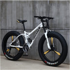CHICAI Adult 26-inch Mountain Cross-Country High-Carbon Steel Beach Snow Fat Bike Ultra-Wide Tire Sports Bike 21-30 Speed Low-Speed Racing Student Bike (Size : 24-Speed)