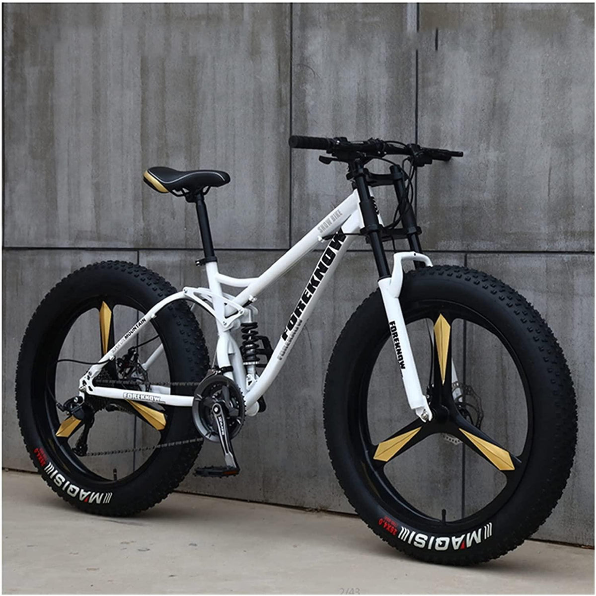 CHICAI Adult 26-inch Mountain Cross-Country High-Carbon Steel Beach Snow Fat Bike Ultra-Wide Tire Sports Bike 21-30 Speed Low-Speed Racing Student Bike (Size : 24-Speed)