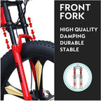 CHICAI Adult 26-inch Mountain Cross-Country High-Carbon Steel Beach Snow Fat Bike Ultra-Wide Tire Sports Bike 21-30 Speed Low-Speed Racing Student Bike (Size : 24-Speed)