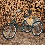 Adult Folding Tricycle 7-Speed, 26-Inch Three Wheel Cruiser Bike with Cargo Basket, Foldable Tricycle for Adults, Women, Men, Seniors Exercise Shopping【Shipping by USA】