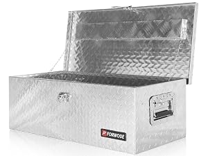 39 Inch Truck Bed Tool Box, Heavy Duty Aluminum Truck StoraOrganizer for Pickup Truck Bed RV Toolbox with Handle and Lock Black