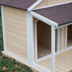 HEATED Fir Duplex Dog House For Two Dogs or 1 LarDog