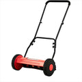 14-Inch Hand Push Reel Lawn Mower, 5-Blade Manual Push Lawnmower, 0.4-4" Adjustable Cutting Height, Lightweight for Small/Medium Yards, Easy Assembly, Compact &amp; Quiet, Red