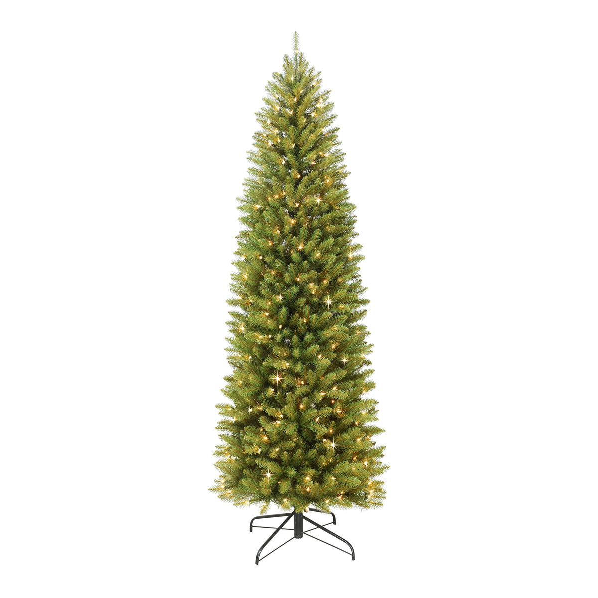 Puleo International 6.5 ft. Pre-lit Fraser Fir Pencil Artificial Christmas Tree with 250 UL listed Clear Lights