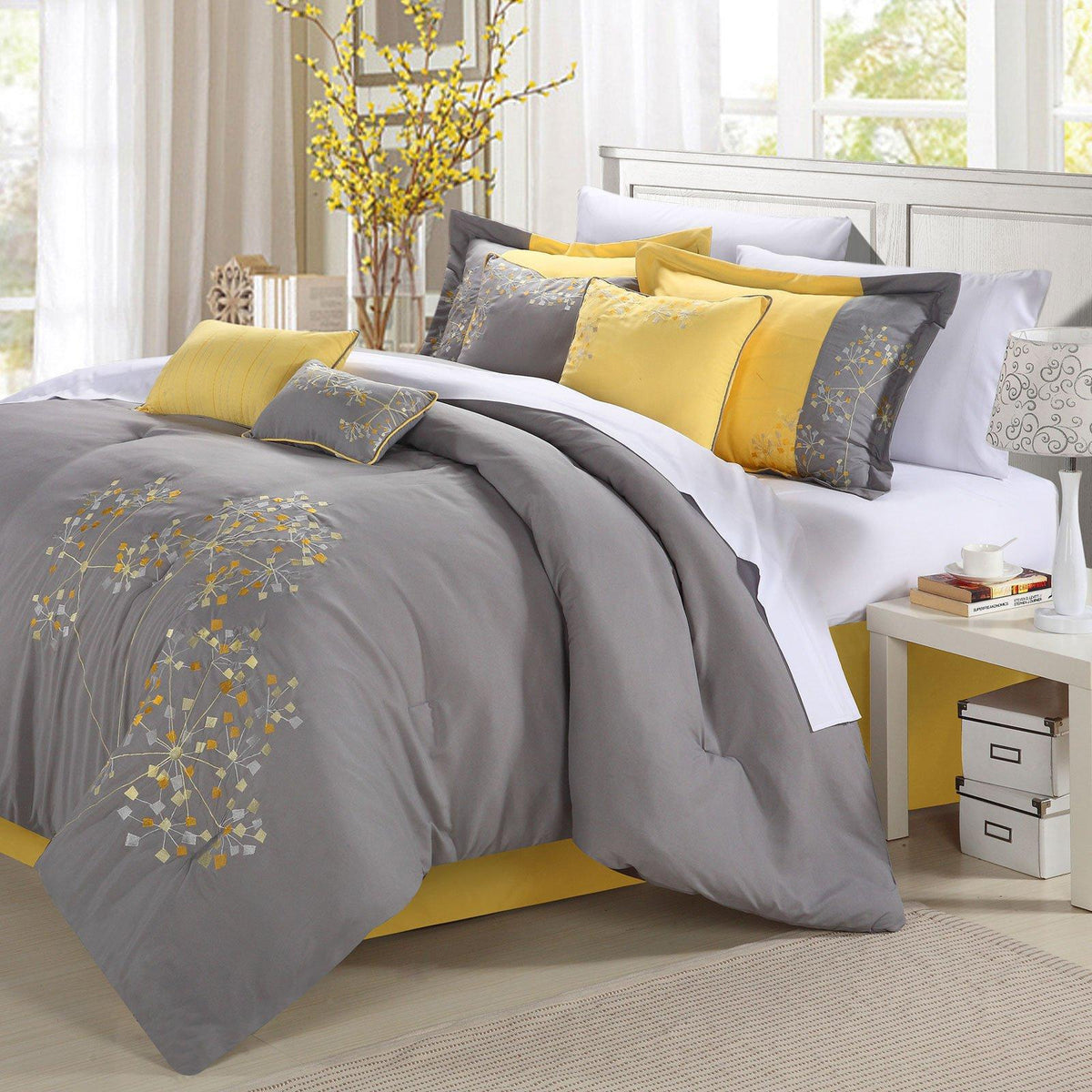 Petunia Embroidered Comforter Set by Chic Home