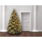 7-1/2 ft. Carolina Pine Hinged Artificial Christmas Tree with 86 Flocked Cones and 750 Clear Lights