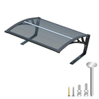 40" Dx32 W Robot Mower Garage, Polycarbonate Panel Awning for Lawn Mower Rain Shelter, Outdoor Storage, Small Shed for Lawn Mower, Robot Mower Carport, Lawn Mower Shelter (Smoky Gray)