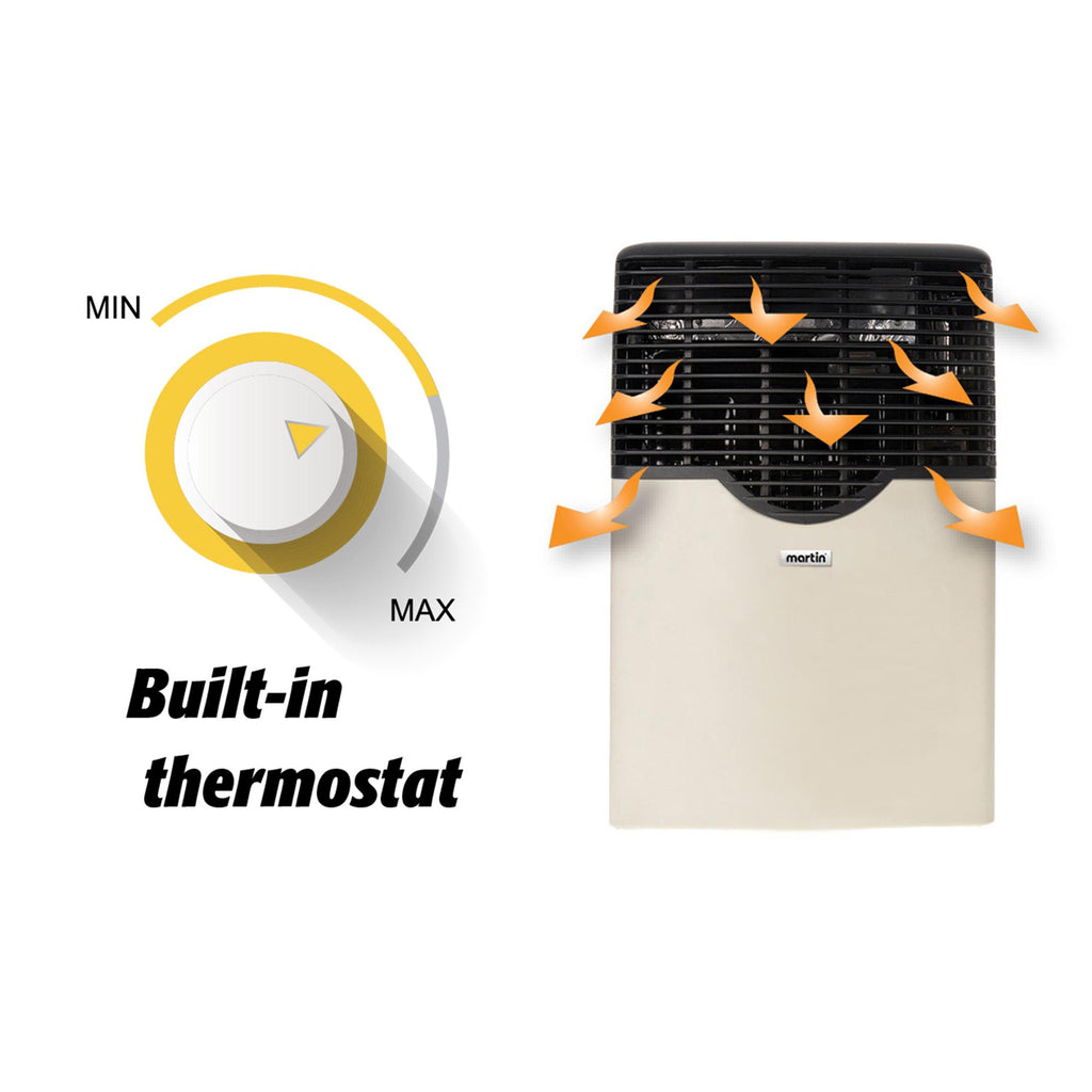 Martin Direct Vent Propane Wall Heater with Built In Thermostat, 8,000 BTU