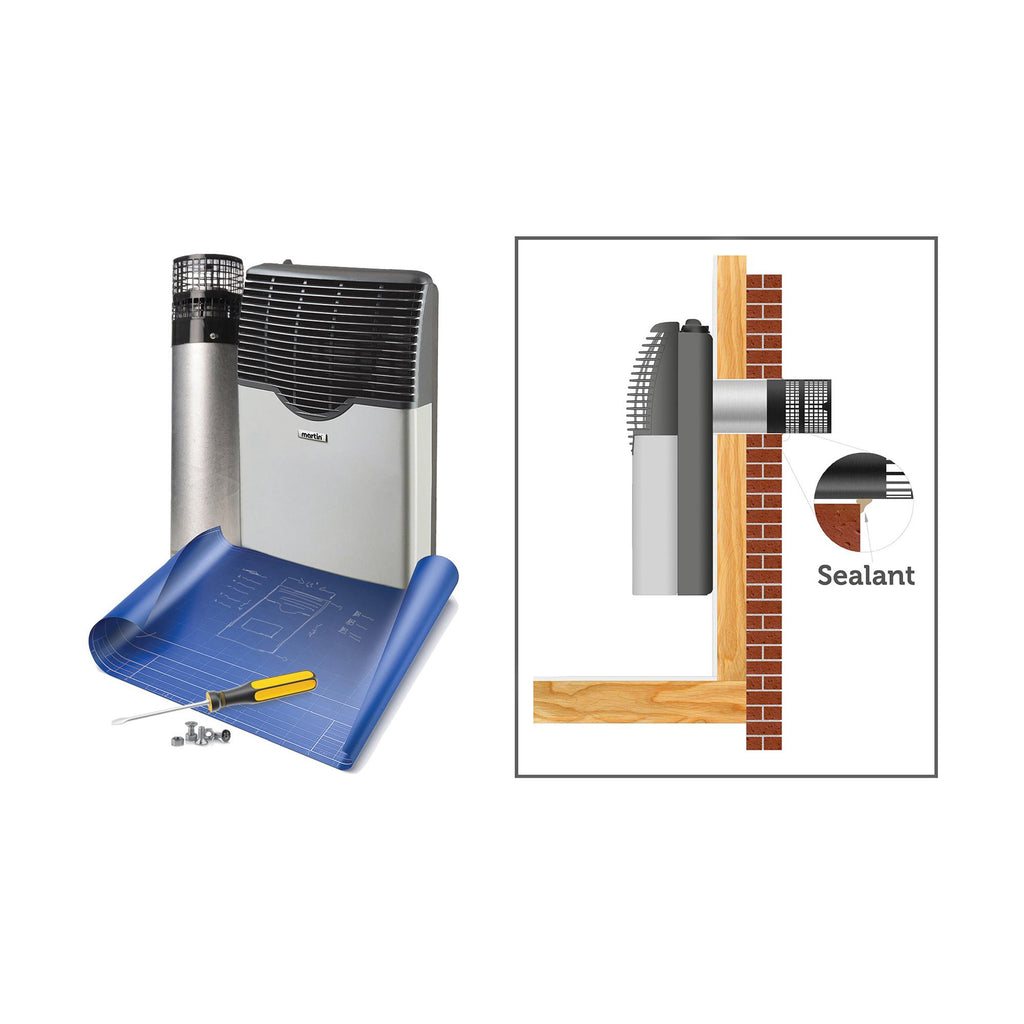 Martin Direct Vent Propane Wall Heater with Built In Thermostat, 8,000 BTU