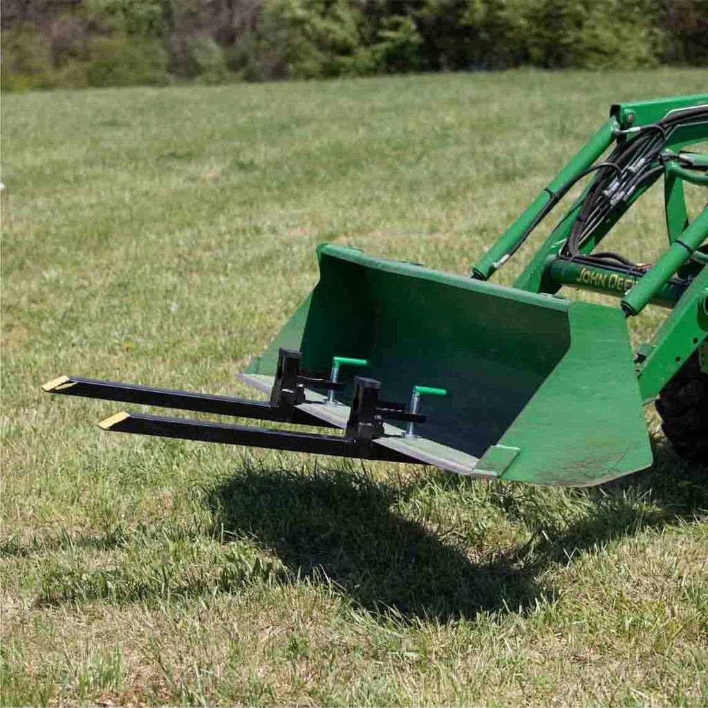 titan attachments 30" light-duty clamp-on pallet forks rate 1500 lb loader or skid steer