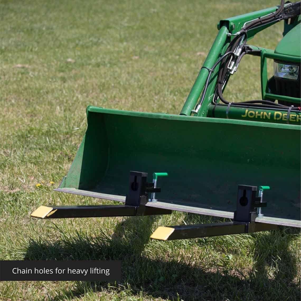 titan attachments 30" light-duty clamp-on pallet forks rate 1500 lb loader or skid steer