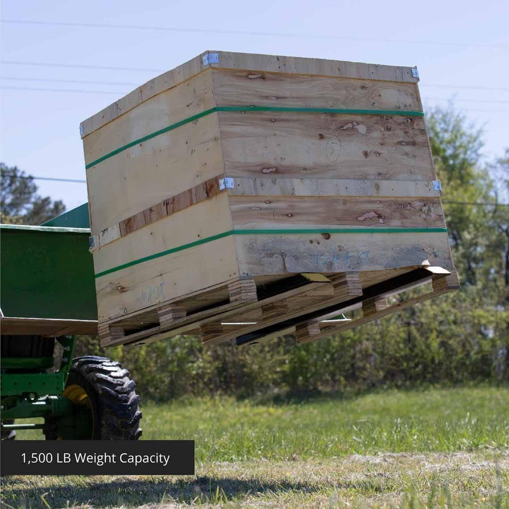 titan attachments 30" light-duty clamp-on pallet forks rate 1500 lb loader or skid steer
