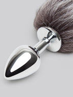 DOMINIX Deluxe Stainless Steel Medium Faux Silver Fox Tail Butt Plug, Silver