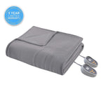 Gracie MIlls Soft Microfleece Electric Heated Blanket Grey -BR54-0414