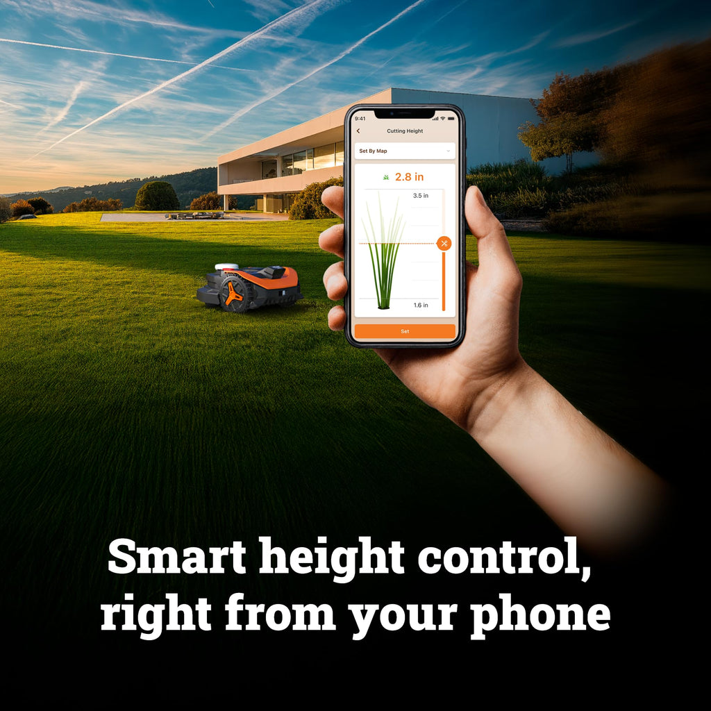 Landroid Vision Cloud Robot Lawn Mower, No Perimeter Wire Robot Mower for 1/2 Acre, WR320 + Lawn Mower Garage, WA0828 + Long-Life Robotic Lawn Mower Blades, WA0720