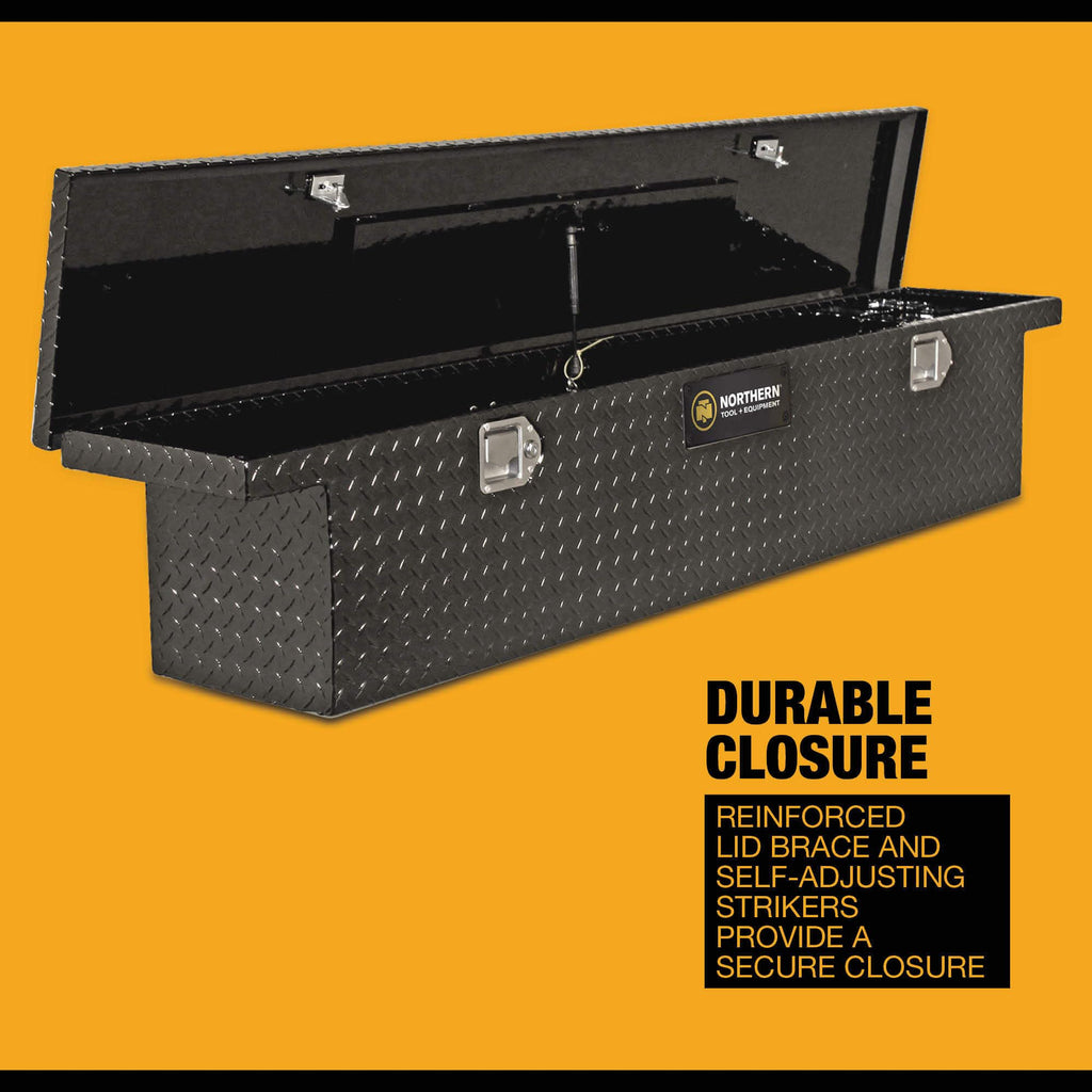 Northern Tool Slim Low Profile Crossover Truck Tool Box - Aluminum, Gloss Black, Paddle Latches, 69in. x 12in. x 13in., Model# 36212712