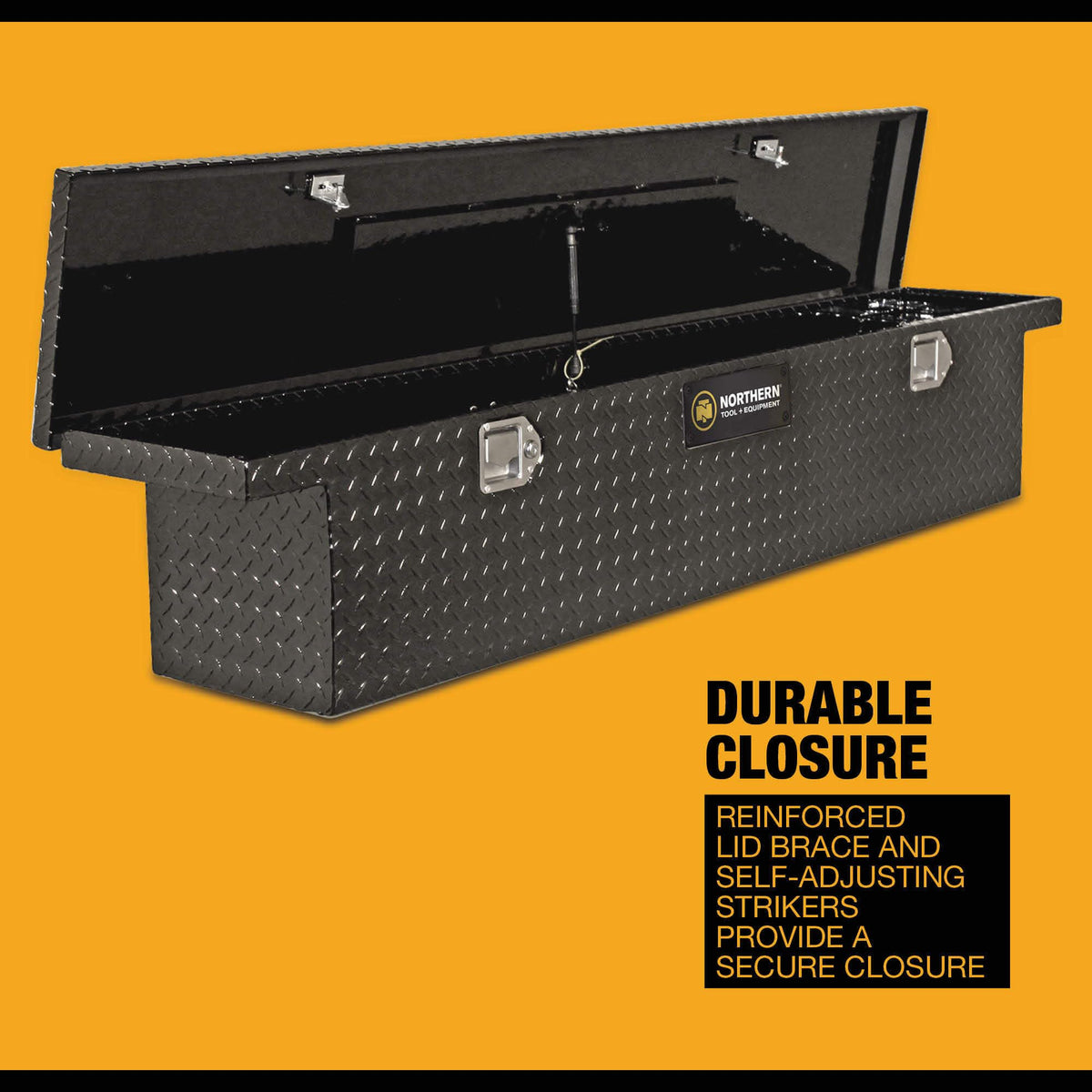 Northern Tool Slim Low Profile Crossover Truck Tool Box - Aluminum, Gloss Black, Paddle Latches, 69in. x 12in. x 13in., Model# 36212712