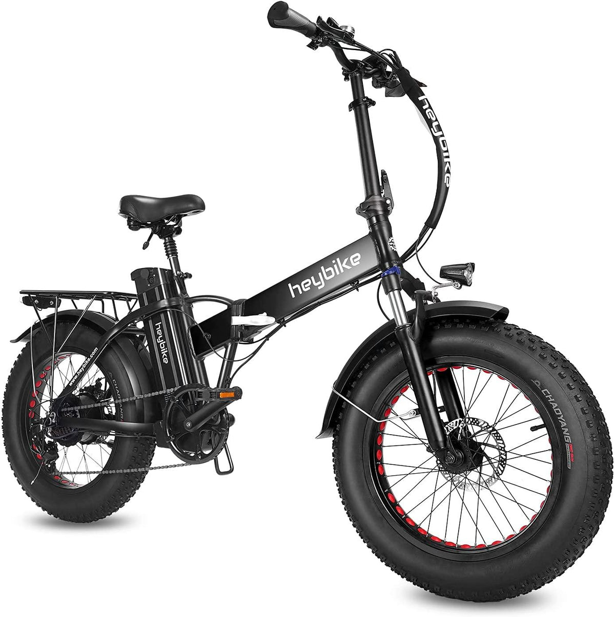 Heybike Mars Electric Bike Foldable 20" x 4.0 Fat Tire Electric Bicycle with 500W Motor, 48V 12.5AH Removable Battery,  7-Speed and Dual Shock Absorber for Adults