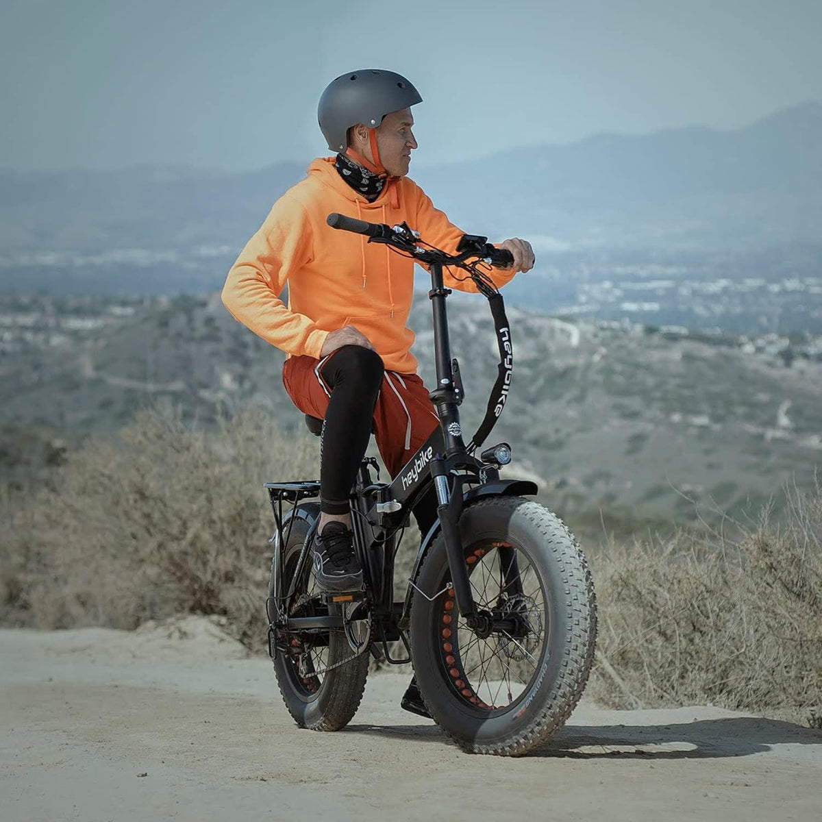 Heybike Mars Electric Bike Foldable 20" x 4.0 Fat Tire Electric Bicycle with 500W Motor, 48V 12.5AH Removable Battery,  7-Speed and Dual Shock Absorber for Adults
