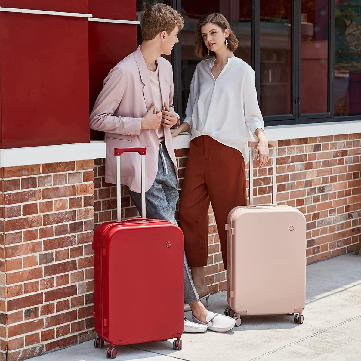Suitcase Luggage with Spinner Wheels, Mixi Hardside Rolling Suitcase PC with Cover &amp; TSA Lock Lightweight Travel Case