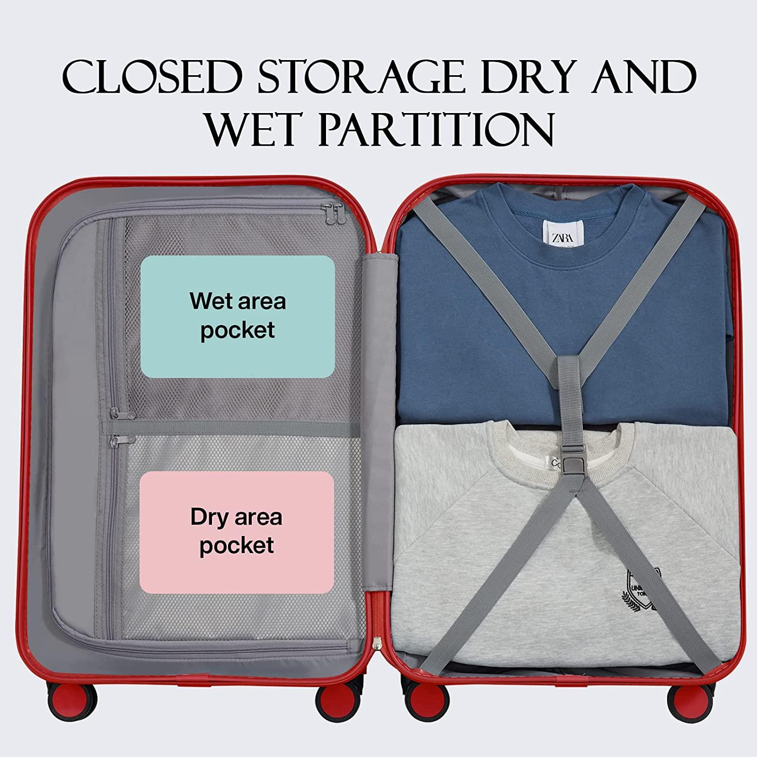 Suitcase Luggage with Spinner Wheels, Mixi Hardside Rolling Suitcase PC with Cover &amp; TSA Lock Lightweight Travel Case