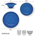 Kori Blue 12 Piece Dinnerware Set, Service for 4