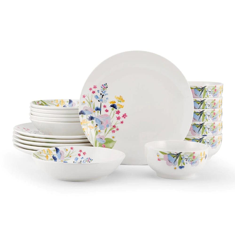 Flower Meadow 18 Piece Dinnerware Set, Service for 6