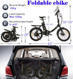 KGK 20'' Adult Folding Electric Bike Adjustable Height 350W Electric Mountain Bike Electric Bicycle for Adults, 20MPH Adults Hybrid Ebike Throttle &amp; Pedal Assist Moped City Commuter Bicycle 7 Speed