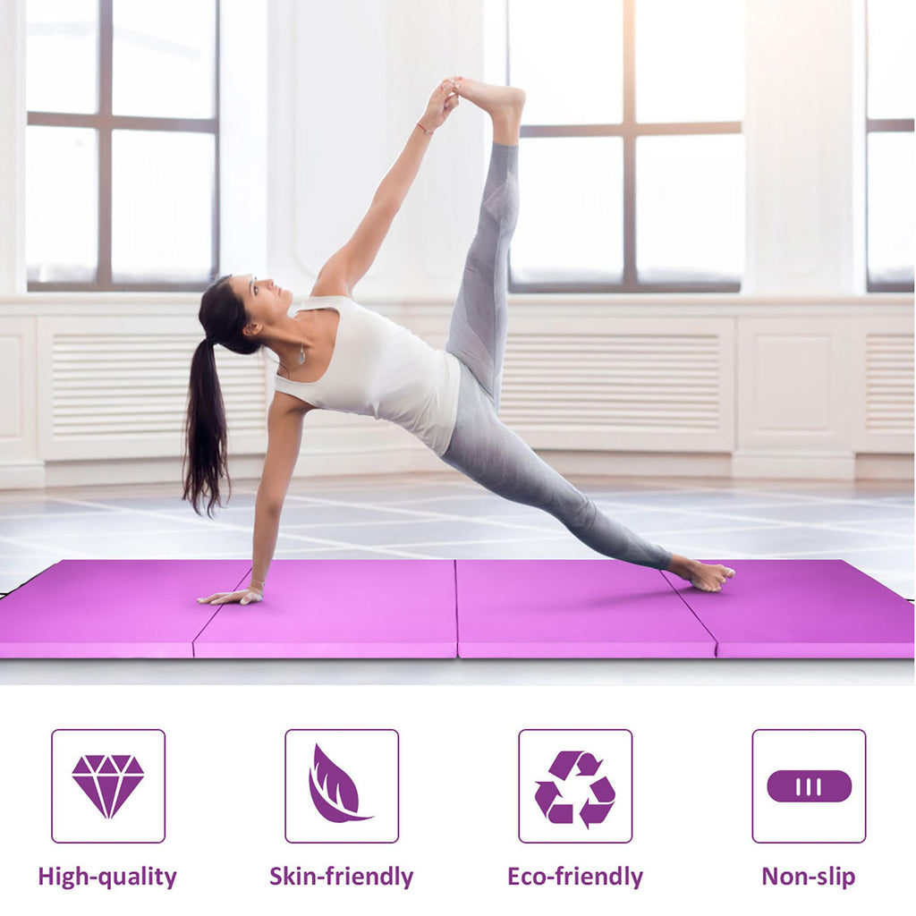 Horizontal Train Bar W/ 4'x8'x2'' Gymnastics Mat Folding Panel Exercise Fitness
