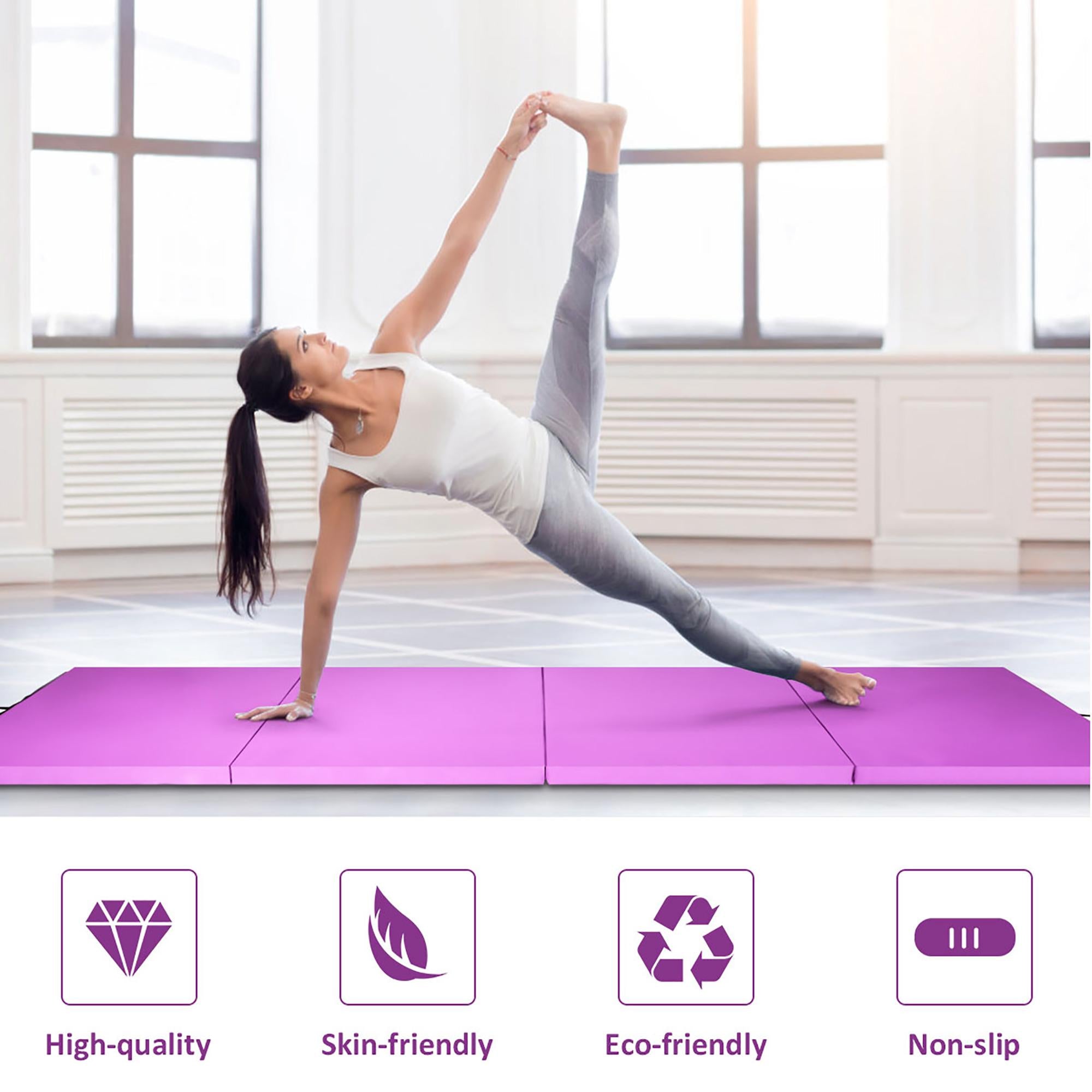 Horizontal Train Bar W/ 4'x8'x2'' Gymnastics Mat Folding Panel Exercise Fitness