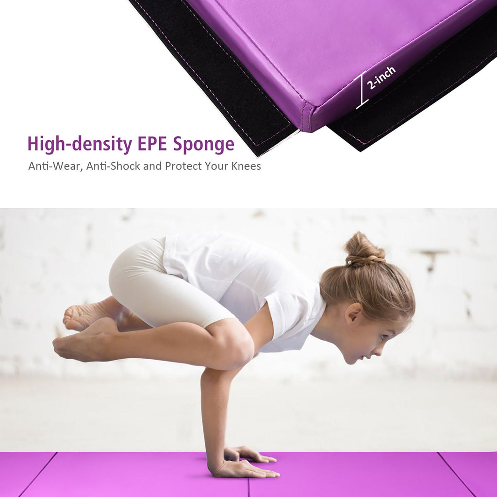 Horizontal Train Bar W/ 4'x8'x2'' Gymnastics Mat Folding Panel Exercise Fitness