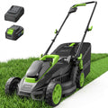 21V 13-Inch Brushless Cordless Lawn Mower, Electric Lawn Mower with 4.0Ah Battery &amp; Charger, 5-Level Height Adjustment, Mulching/Bagging, for Small Yard