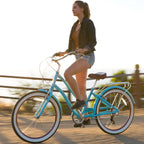 reezero Every journey Women's 7-Speed Step-Through Hybrid Cruiser Bicycle, 26 In. Wheels and 17.5 In. Frame, Teal