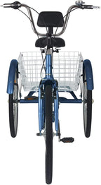 Adult Tricycles Three Wheel Cruiser Bike 7 Speed, Adult Trikes 24/26 inch Wheels Low Step-Through, Three-Wheeled Bicycles with Cargo Basket for Women, Men, Seniors