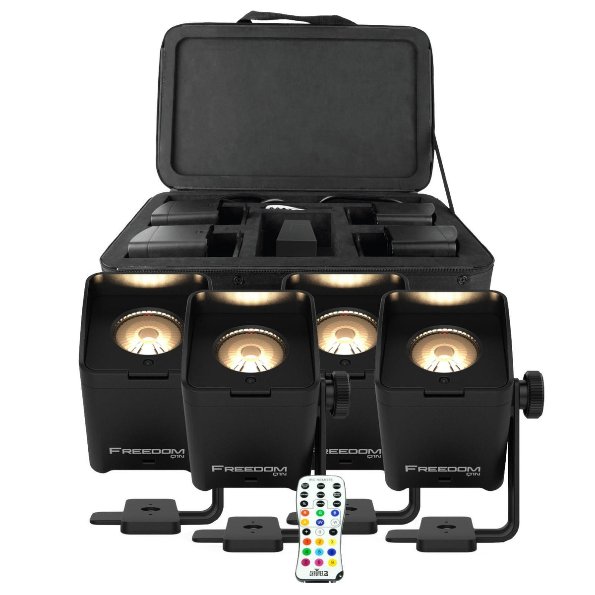 Chauvet DJ Freedom Q1N Pin Spot RGB+WW Light System with Protective Transport Case Package