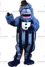 Blue Gorilla BIGGYMONKEYMascot Costume with Stylish Outfit, Giant Gorilla