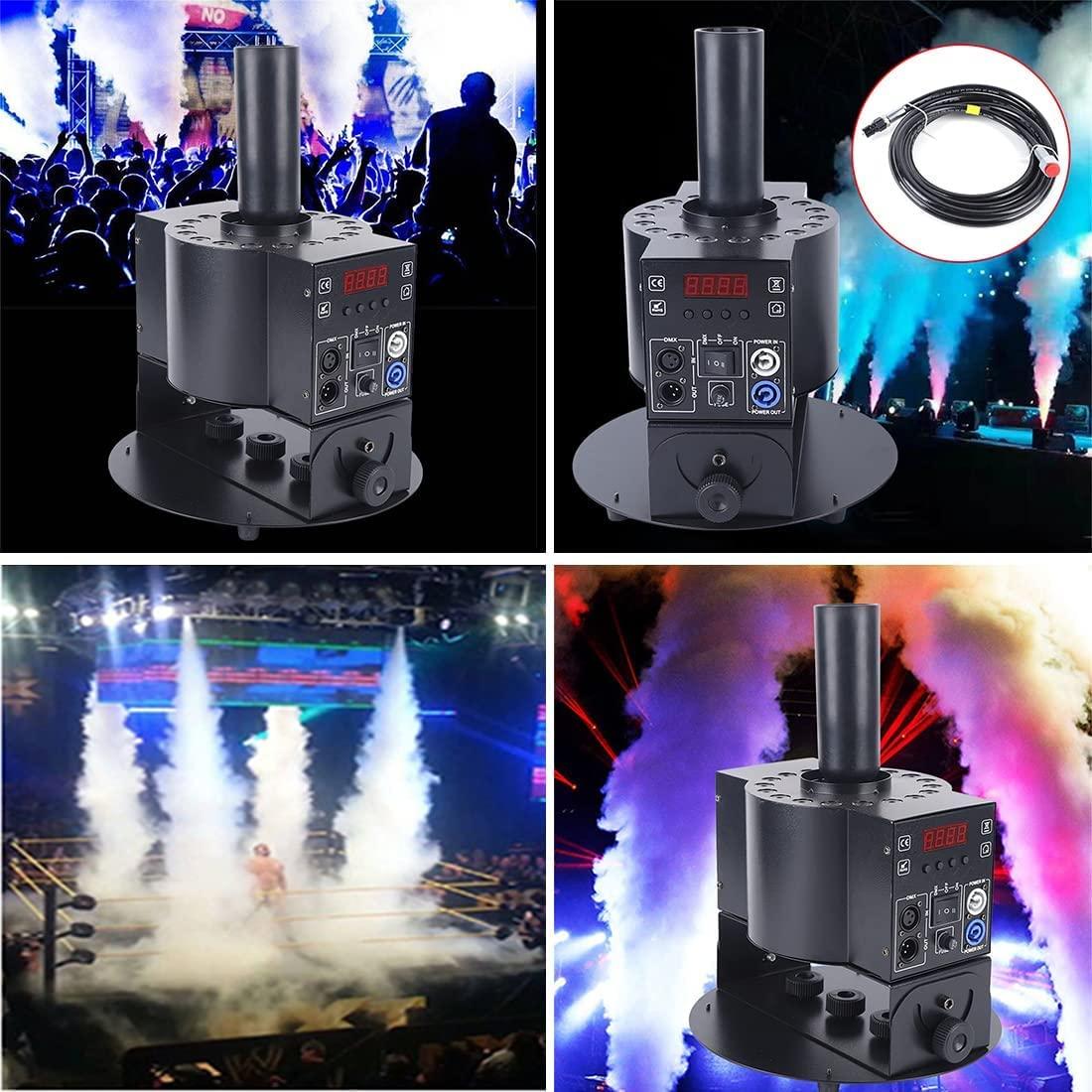 Aohuada CO2 Jet Machine, 250W LED RGB CO2 Cannon Column Stage Effect Jet Fogger Machine, Single Pipe Angle Adjustable Stage Smoke Machine DMX512 8-10m for Party Wedding Stage Shows