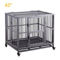Meihua Heavy Duty Dog CaCrate for Indoor Outdoor, Easy to Assemble Pet Playpen with Four Wheels, Lockable Wheels, Removable Tray