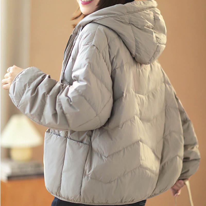 winter hooded soft casual duck down coat