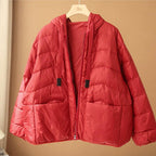 winter hooded soft casual duck down coat