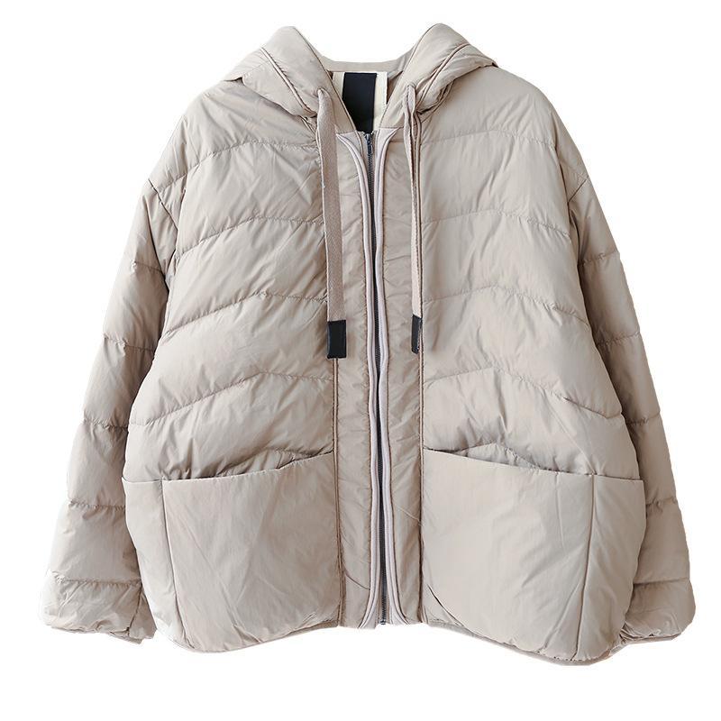 winter hooded soft casual duck down coat