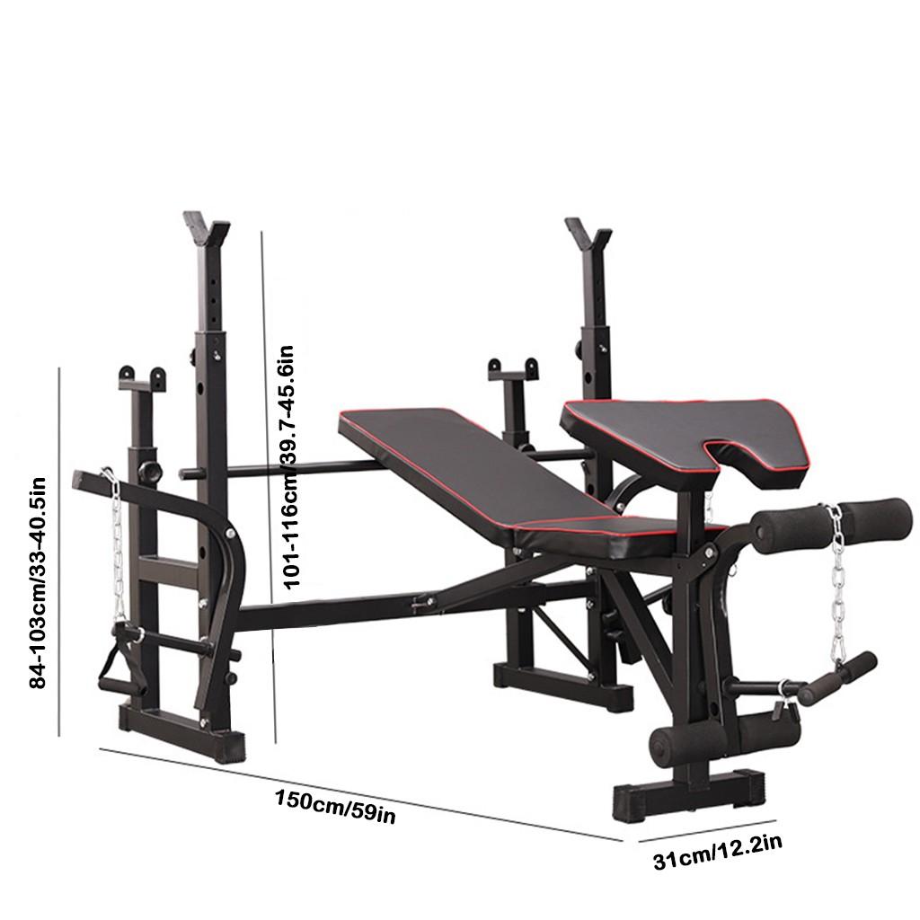 ESULOMP Multifunctional Weightlifting Bench Press Bench Barbell Bed Squat Rack Barbell
