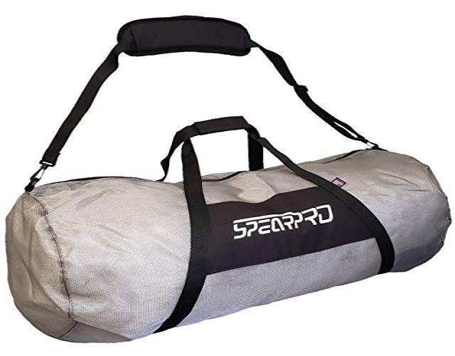 SpearPro Extra Large Mesh Duffle Dive Gear Bag with Padded Shoulder Strap | Fits Long Fins for Freediving, Spearfishing,
