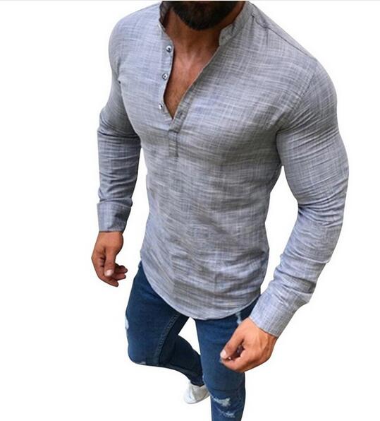 Men's Solid Color Shirt Long Sleeve