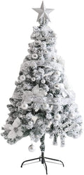 CYQLYGO Christmas Tree Home Shopping Mall Window Decoration Christmas Scene Photo Ornaments 1. 5 Cedar FlocSilver PackaLooForward to Christmas