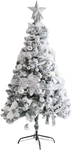 CYQLYGO Christmas Tree Home Shopping Mall Window Decoration Christmas Scene Photo Ornaments 1. 5 Cedar FlocSilver PackaLooForward to Christmas