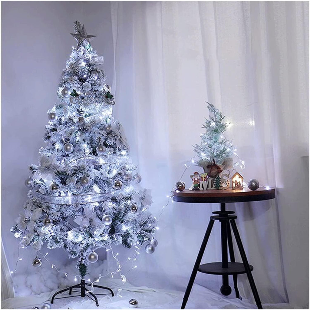 CYQLYGO Christmas Tree Home Shopping Mall Window Decoration Christmas Scene Photo Ornaments 1. 5 Cedar FlocSilver PackaLooForward to Christmas