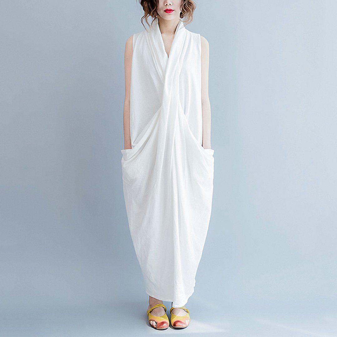 Rich Cotton Crossing Causal Sleeveless Dress ( Updated)